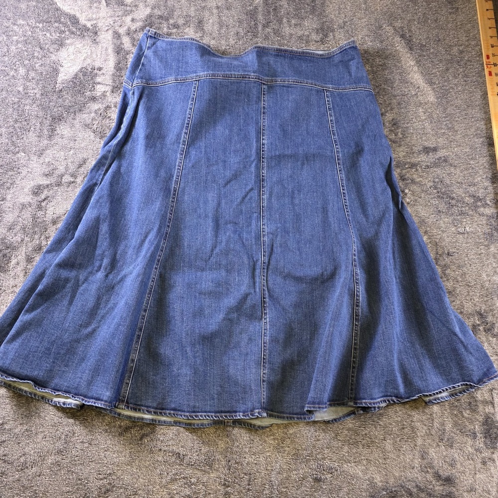 Polo Ralph Lauren Paneled Japanese Denim Skirt Size 18 Country Western Rock